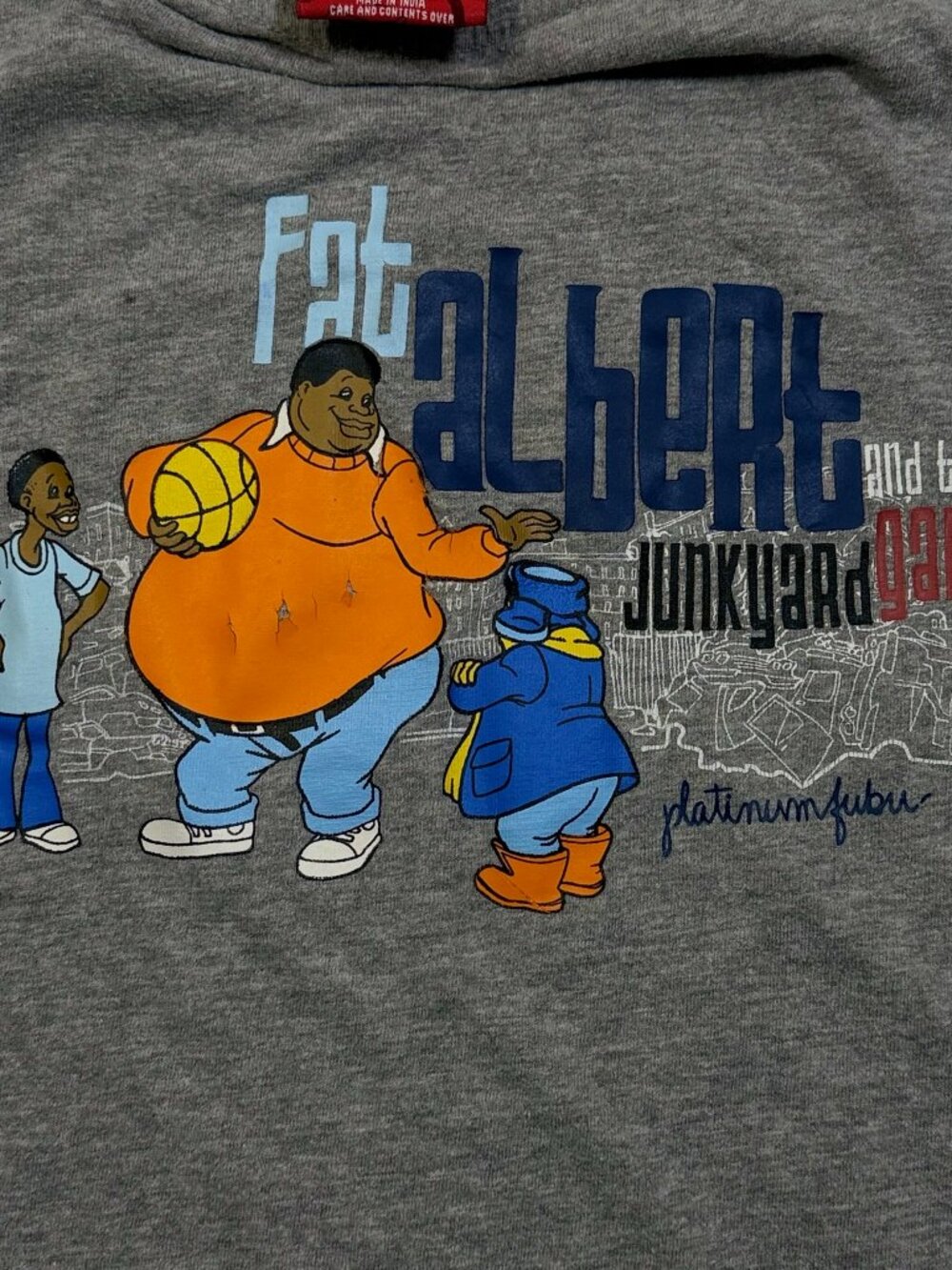 Platinum FUBU Fat Albert tee Junkyard Gang cartoon y2k streetwear
